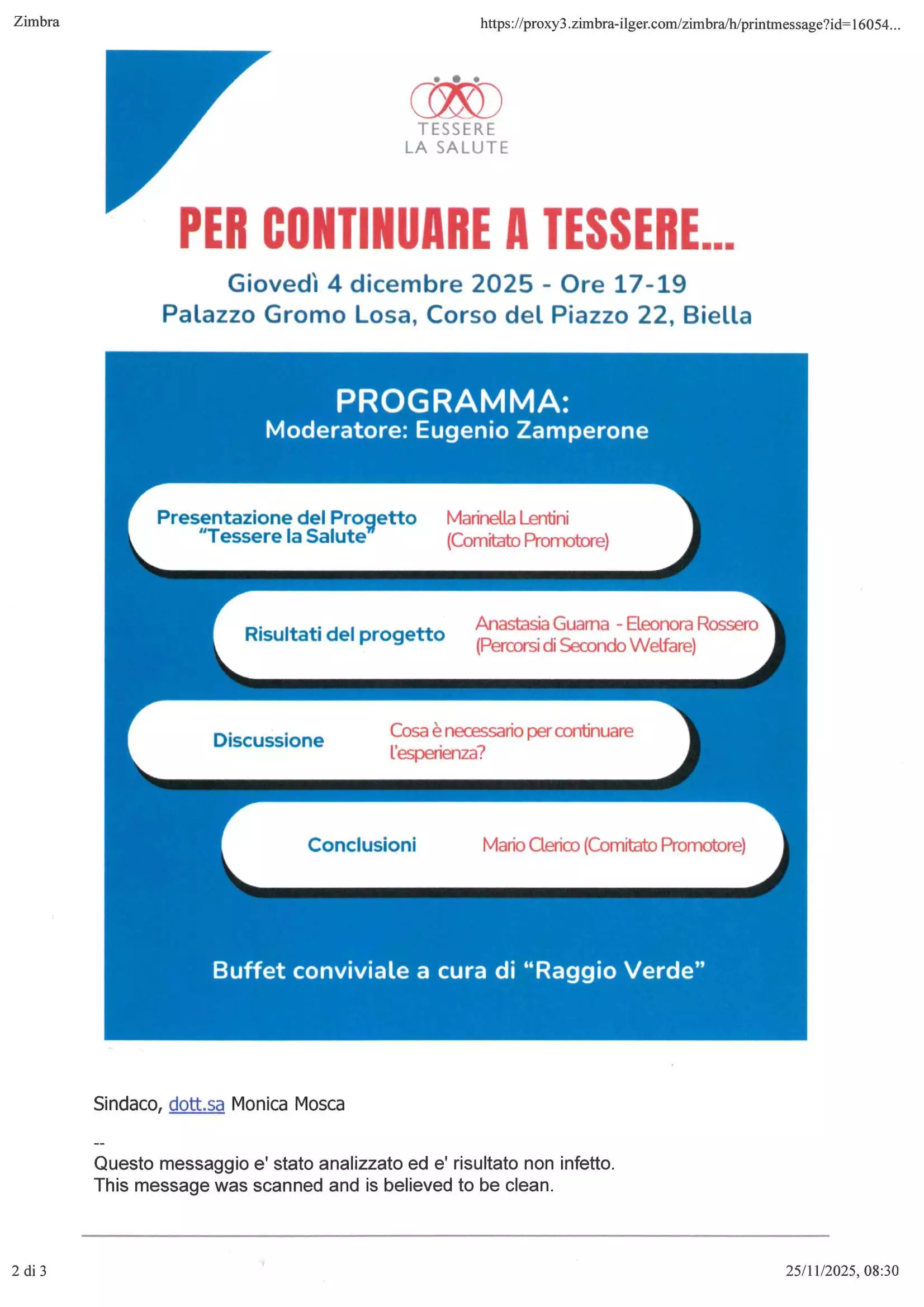 EVENTO  GIOVEDI&#39 4/12/2025 ORE 17-19