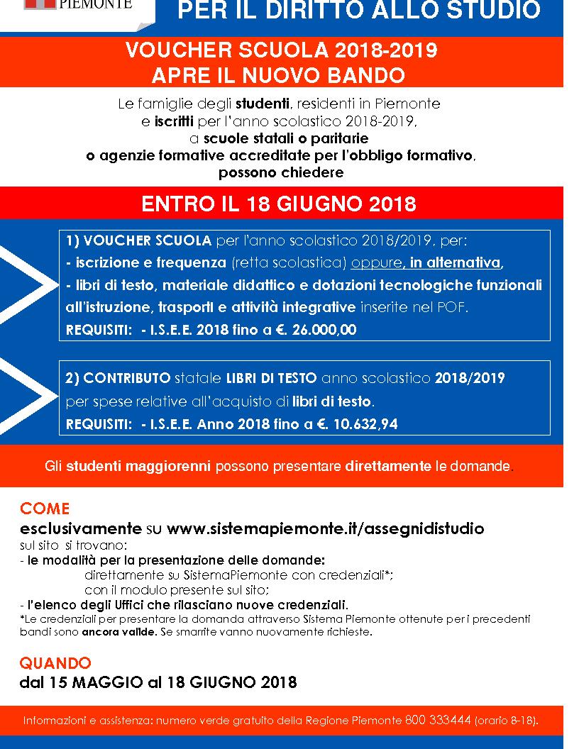 VOUCHER SCUOLA 2018/2019