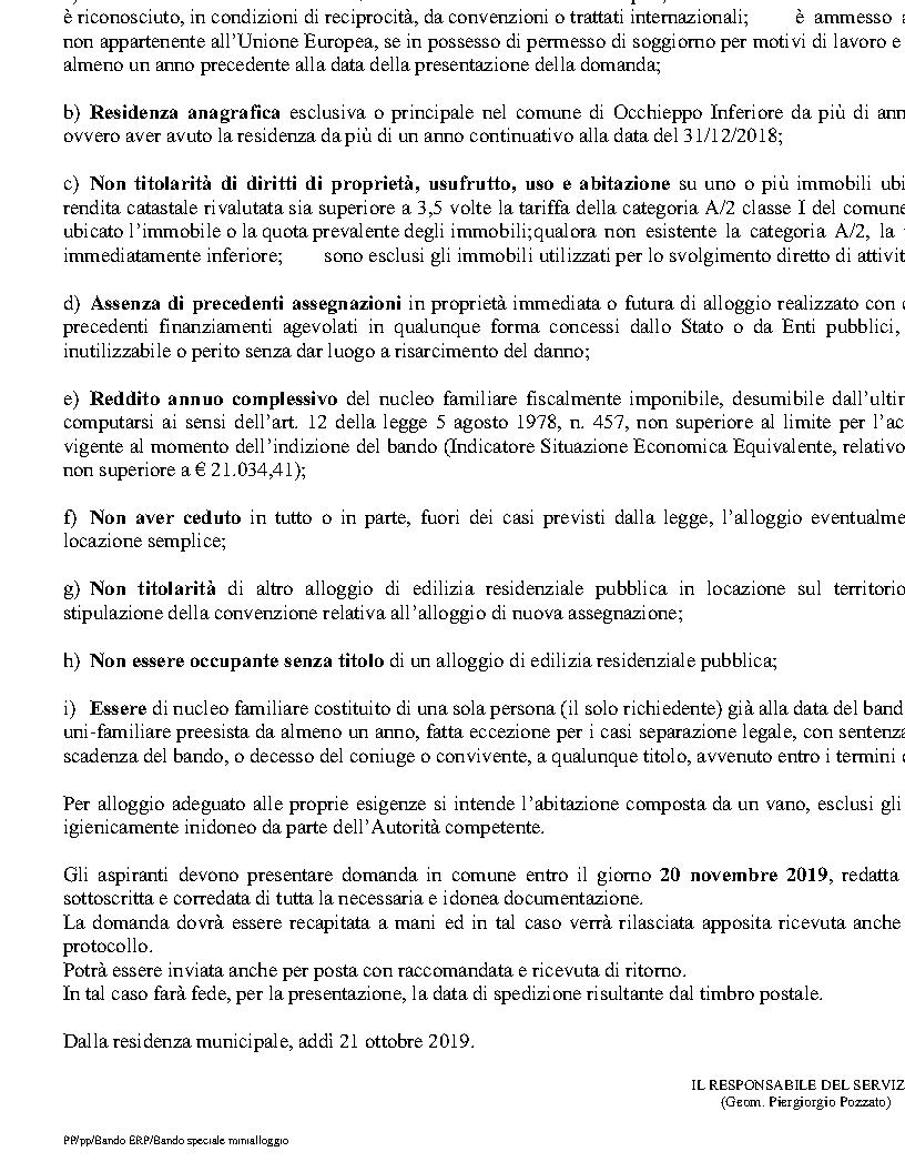 Bando Assegnazione minialloggi per anziani